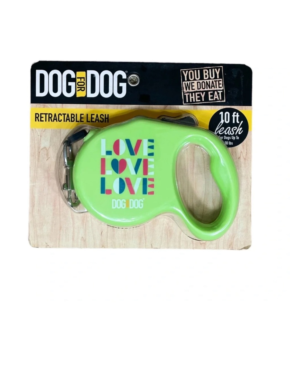 Amazon Dog for Dog Retractable Leash in Lime Green with Multicolor LOVE Print